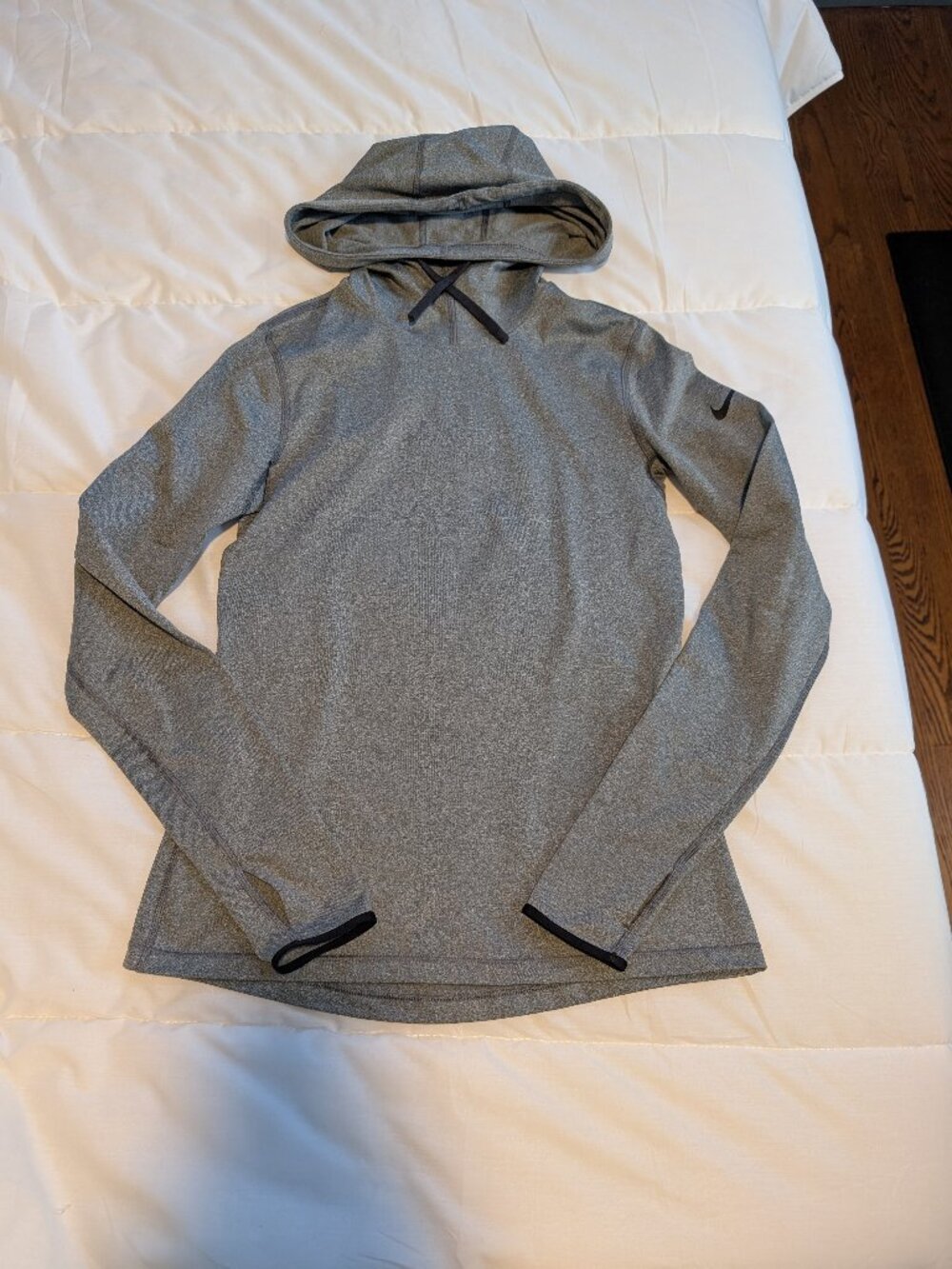 Nike Cold Weather Hooded Running Top Small/Medium Grey